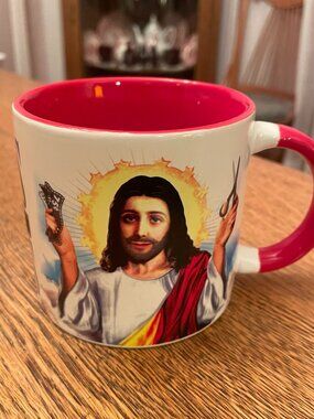 Jesus "Shaves" Saves Thermal Coffee Cup by The Unemployed Philosophers Guild